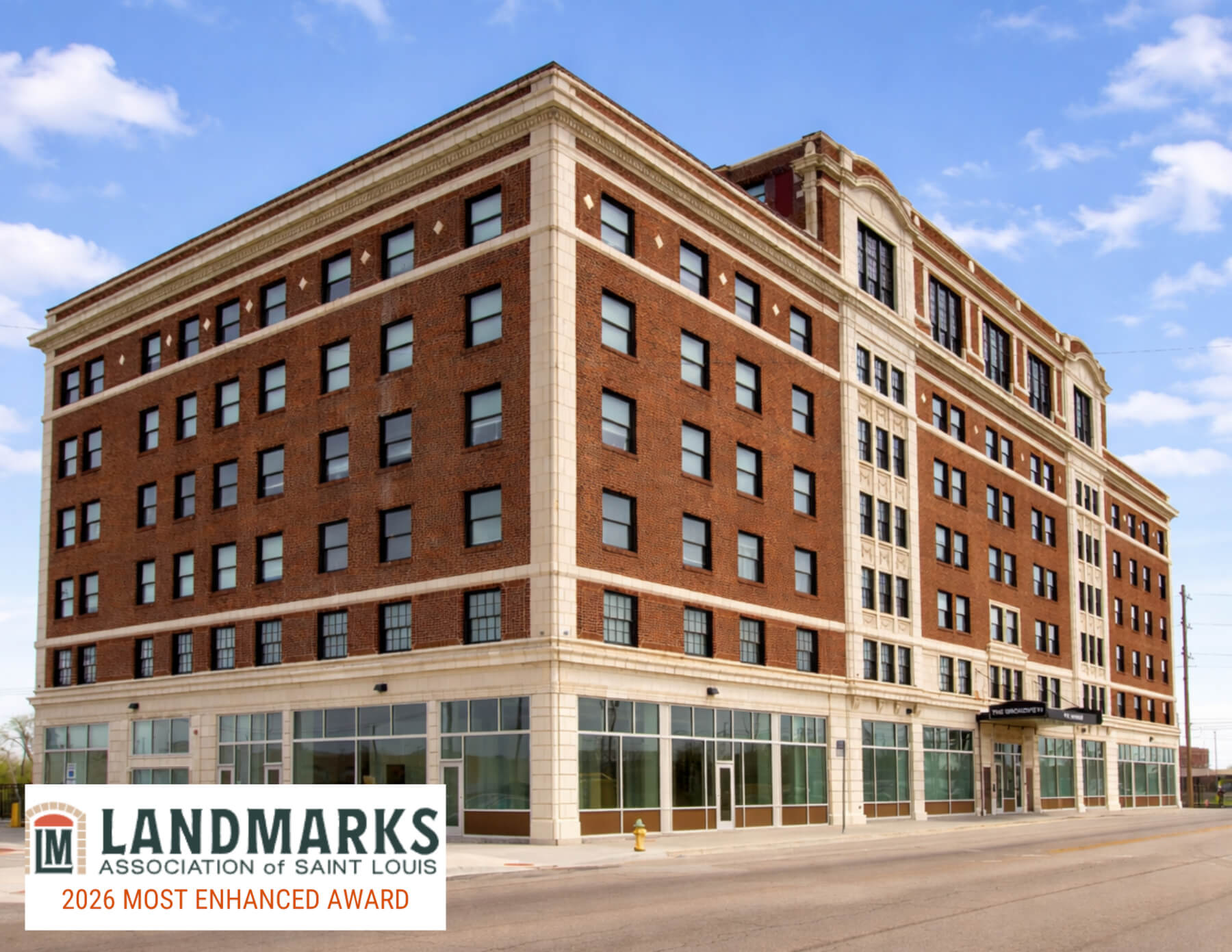 large multiunit brick bulding on the corner